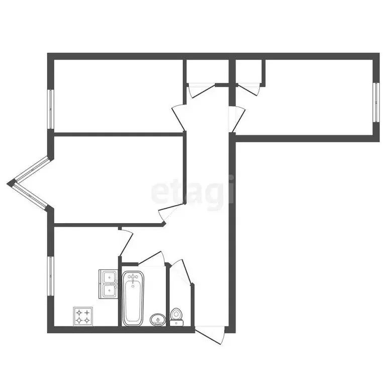 3-комнатная квартира: Петергоф, бульвар Разведчика, 12к1 (56 м) - Фото 1