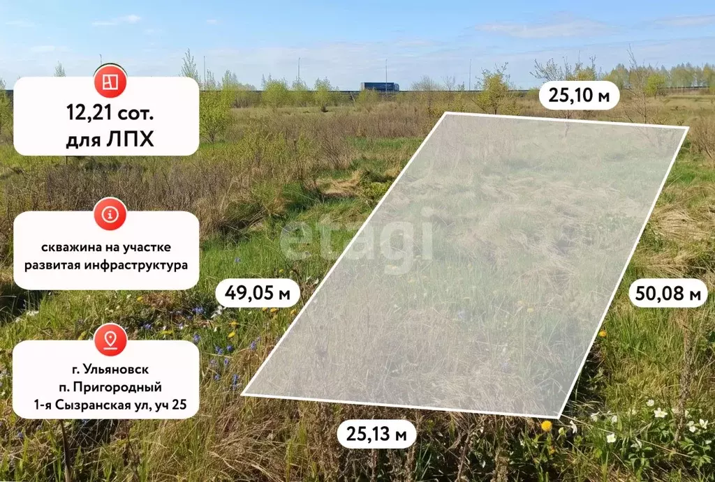 Участок в Ульяновская область, Ульяновск городской округ, пос. ... - Фото 1