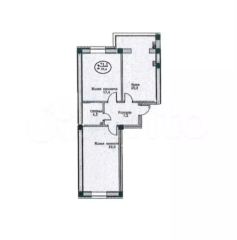 2-к. квартира, 70 м, 1/4 эт. - Фото 1
