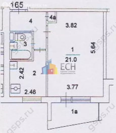 1-комнатная квартира: Москва, Охотничья улица, 6 (35 м) - Фото 1