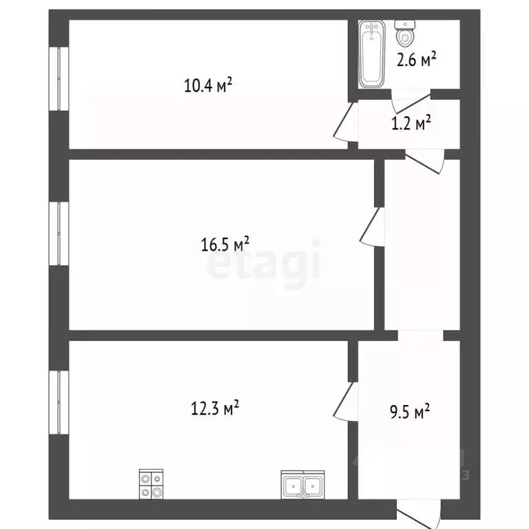 2-к кв. Санкт-Петербург пер. Каховского, 10 (52.0 м) - Фото 2