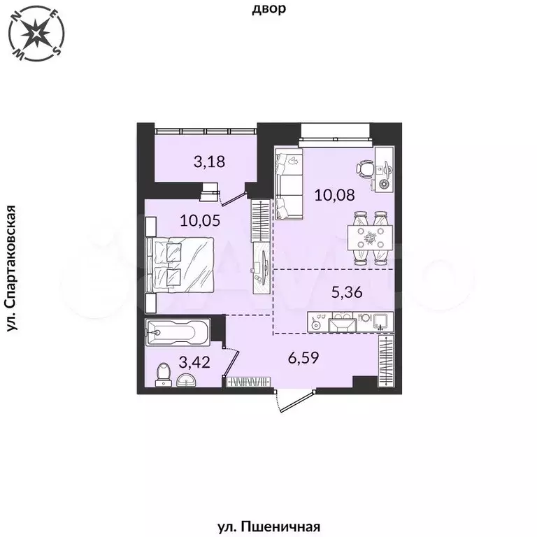 2-к. квартира, 38,7 м, 10/10 эт. - Фото 0