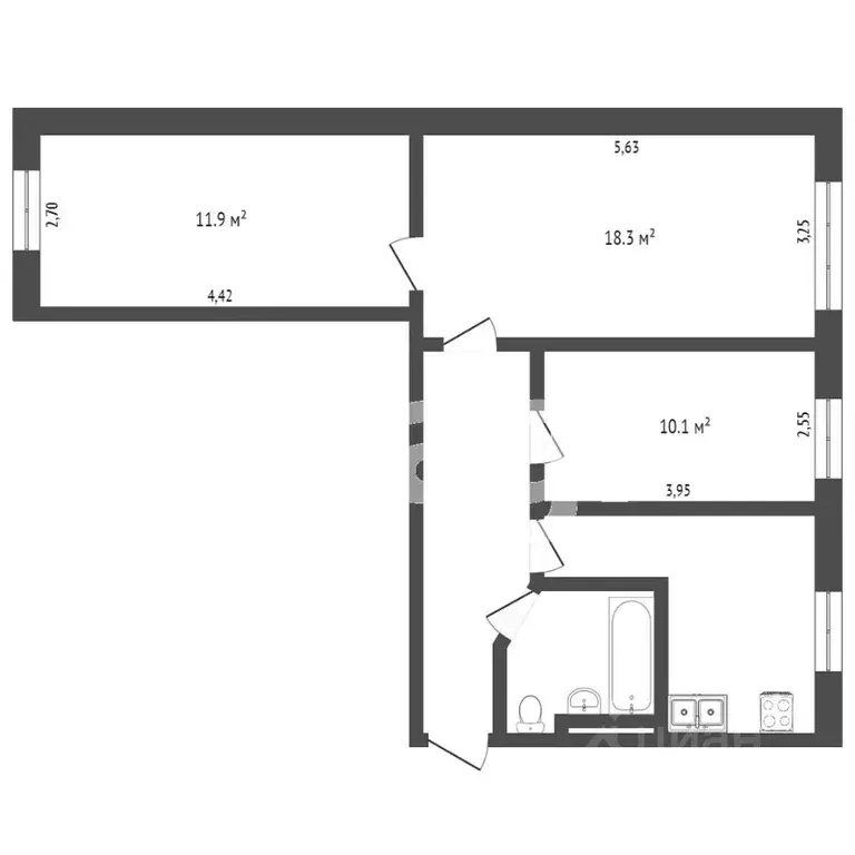 3-к кв. Ханты-Мансийский АО, Сургут ул. Лермонтова, 13/1 (59.7 м) - Фото 1