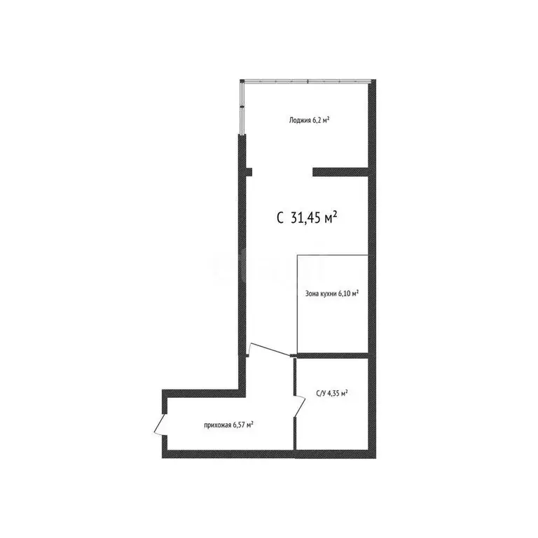 Квартира-студия: Краснодар, микрорайон Любимово, 2 (31.45 м) - Фото 0