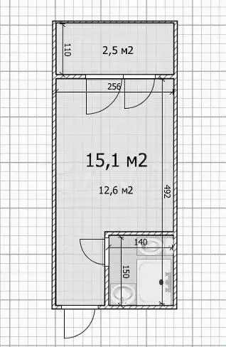 Квартира-студия, 15,1 м, 1/9 эт. - Фото 0