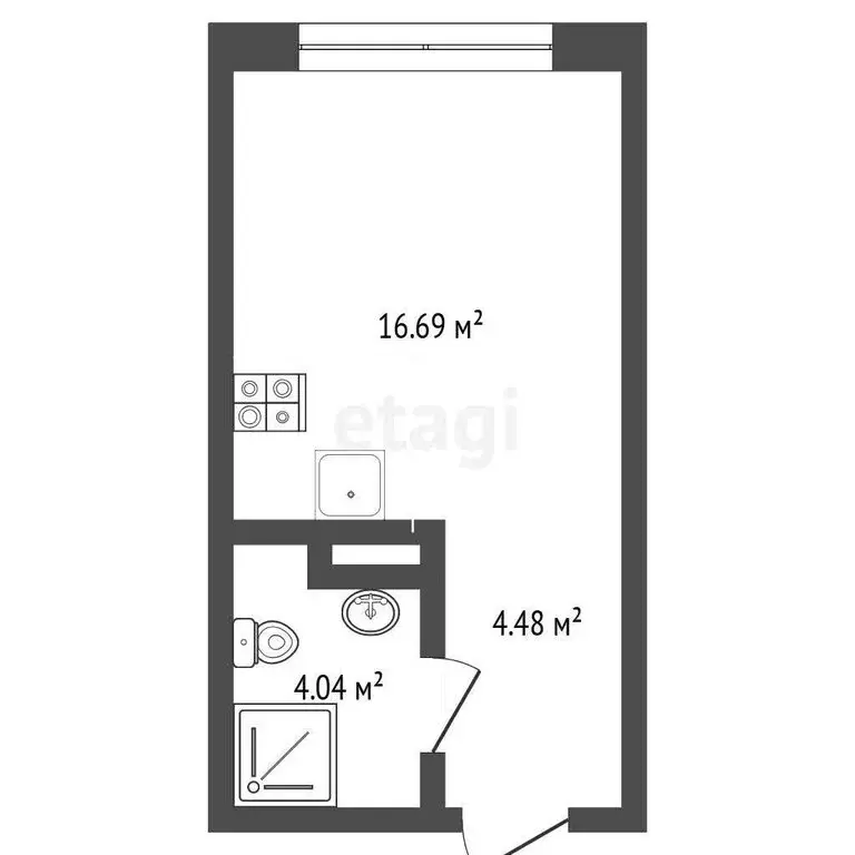 Квартира-студия: Тюмень, Полевая улица, 108 (25.21 м) - Фото 0
