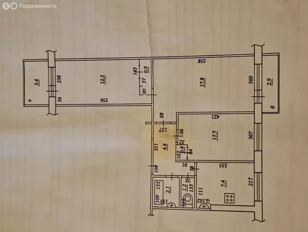 3-комнатная квартира: Самара, Ново-Вокзальная улица, 195 (62 м) - Фото 1