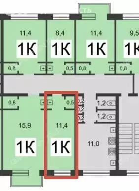 1к в 5-комнатной квартире (11.5 м) - Фото 0