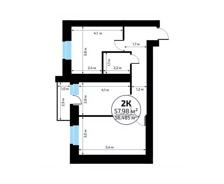 2-к кв. Самарская область, Самара пос. Мехзавод, Новая Самара мкр,  ... - Фото 2