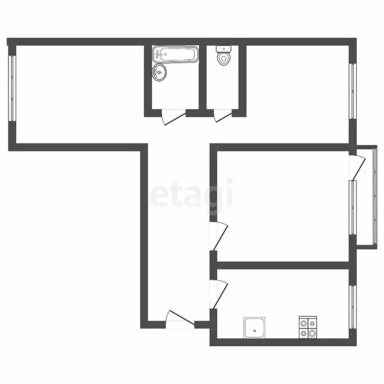 3-комнатная квартира: Ангарск, 29-й микрорайон, 9 (69 м) - Фото 0