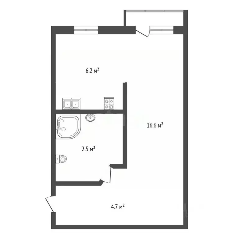 1-к кв. Крым, Судак ул. Мичурина, 4 (30.1 м) - Фото 2