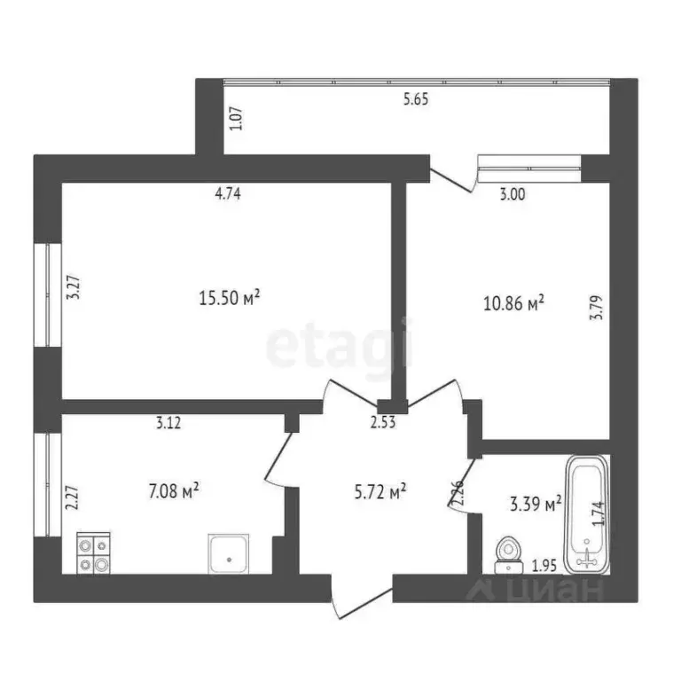 2-к кв. Ульяновская область, Новоульяновск Заводская ул., 6А (50.0 м) - Фото 2