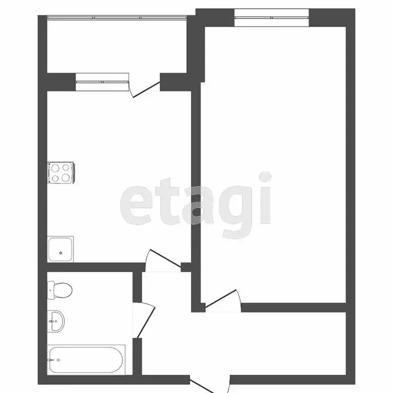 1-комнатная квартира: Тюмень, улица Ветеранов Труда, 9А (35 м) - Фото 1