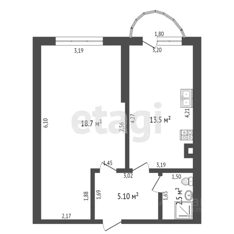 1-к кв. Краснодарский край, Ейск Красная ул. (40.0 м) - Фото 2