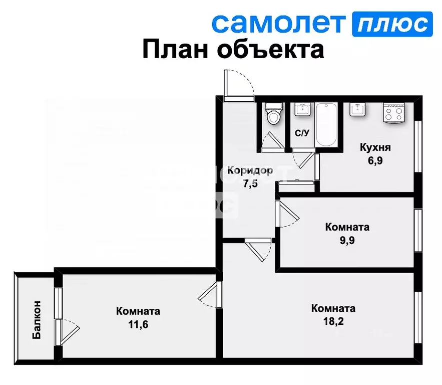 3-к кв. Свердловская область, Екатеринбург ул. Минометчиков, 28 (58.1 ... - Фото 1