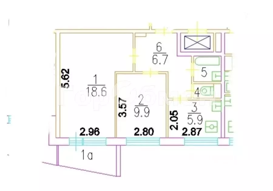2-к кв. Москва Большая Очаковская ул., 21 (44.0 м) - Фото 2