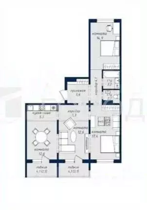 3-к кв. Алтайский край, Барнаул тракт Павловский, 307к5 (84.1 м) - Фото 1