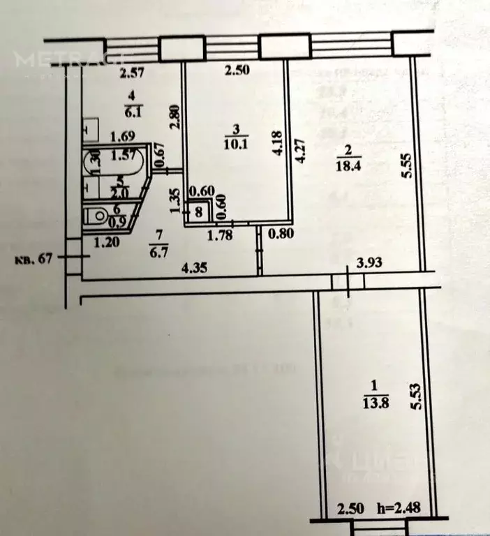 3-к кв. Новосибирская область, Барабинск Ульяновская ул., 149 (58.3 м) - Фото 2