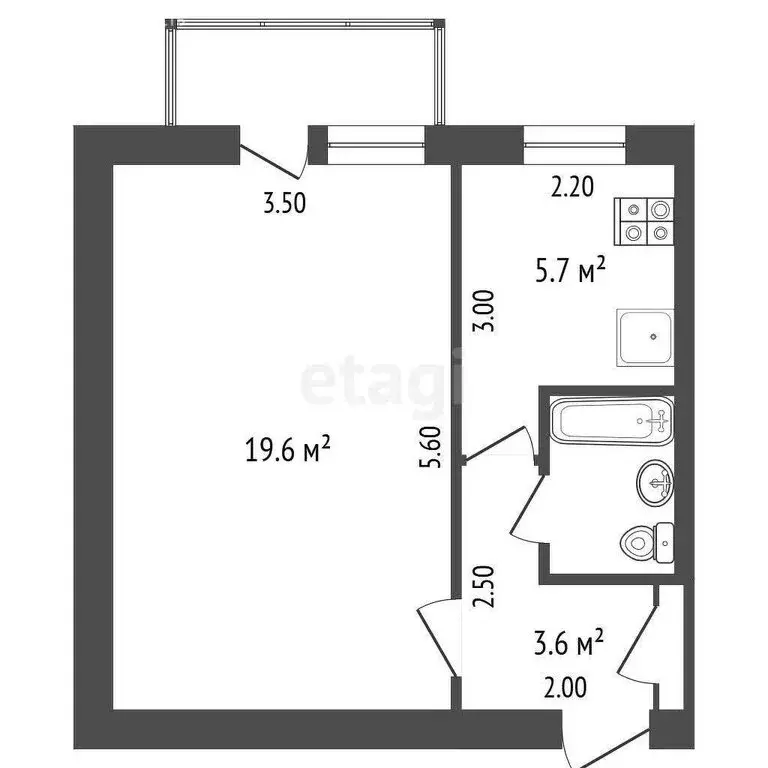 1-комнатная квартира: Симферополь, улица 1-й Конной Армии, 19 (31.8 м) - Фото 0