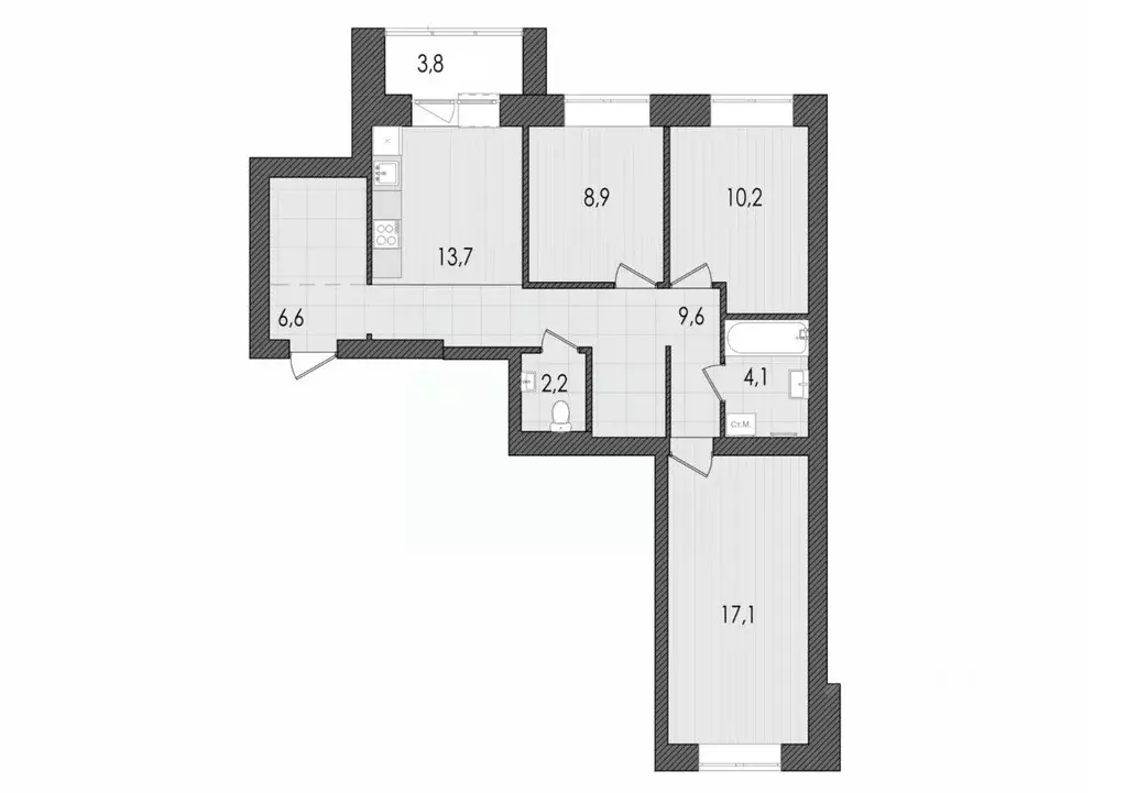 3-к кв. Кировская область, Киров ул. Капитана Дорофеева, 22 (76.2 м) - Фото 1