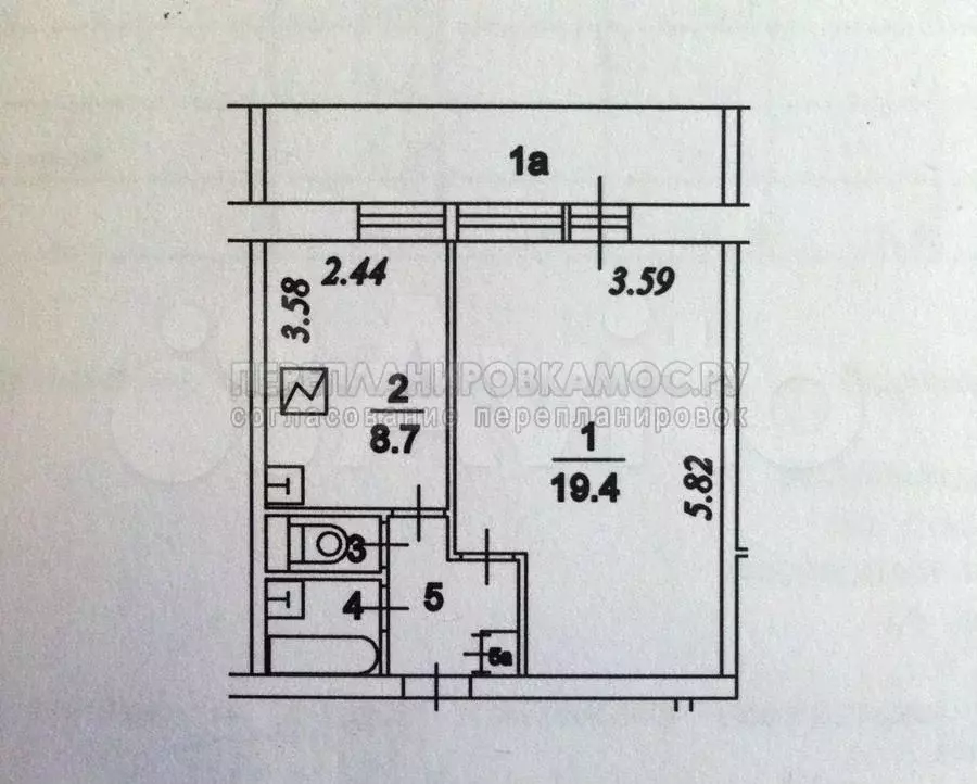 1-к. квартира, 36 м, 4/5 эт. - Фото 0