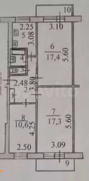 3-к. квартира, 61,4 м, 5/5 эт. - Фото 0