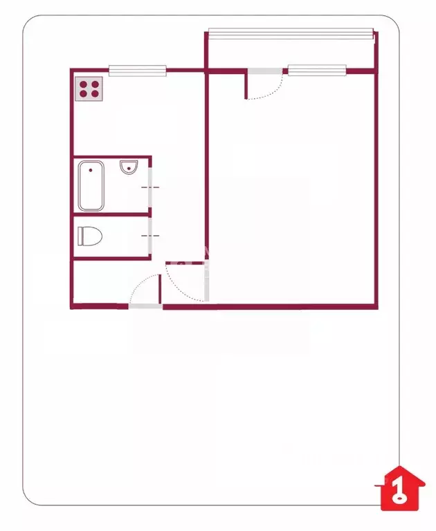 1-к кв. Омская область, Омск ул. Степанца, 10/2 (31.9 м) - Фото 2