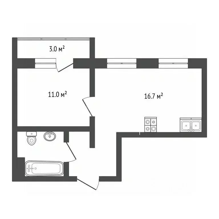 1-к кв. Тюменская область, Тюмень Интернациональная ул., 199к9 (36.4 ... - Фото 2
