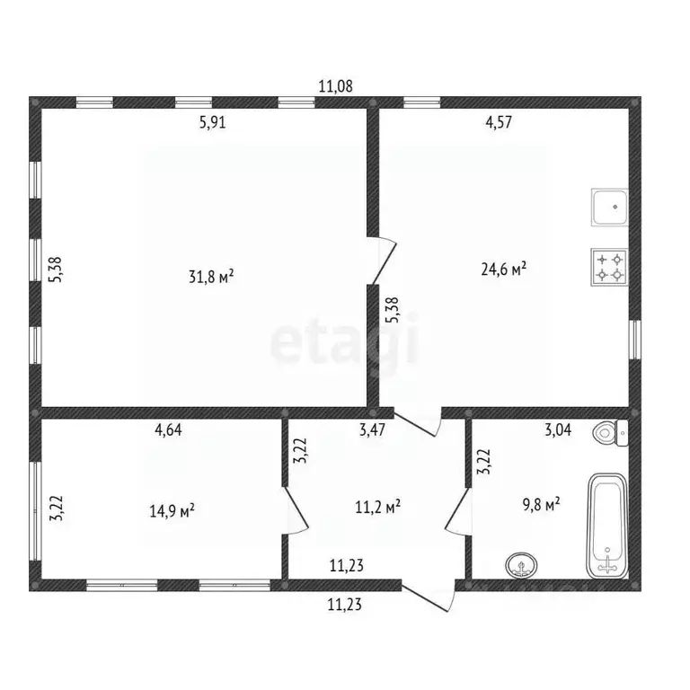 Дом в Башкортостан, Стерлитамак ул. Суворова, 10 (55 м) - Фото 1
