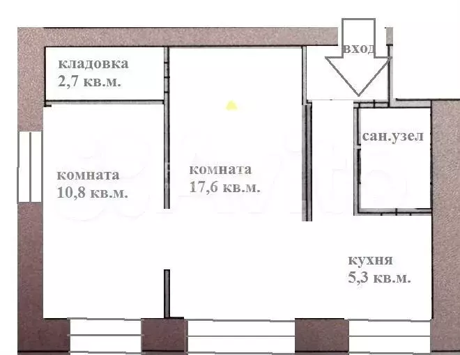2-к. квартира, 41,5 м, 2/5 эт. - Фото 0