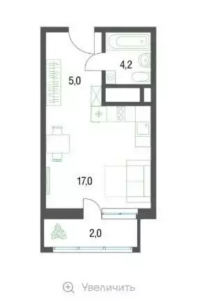 Квартира-студия: Котельники, микрорайон Новые Котельники, 10 (29.7 м) - Фото 0