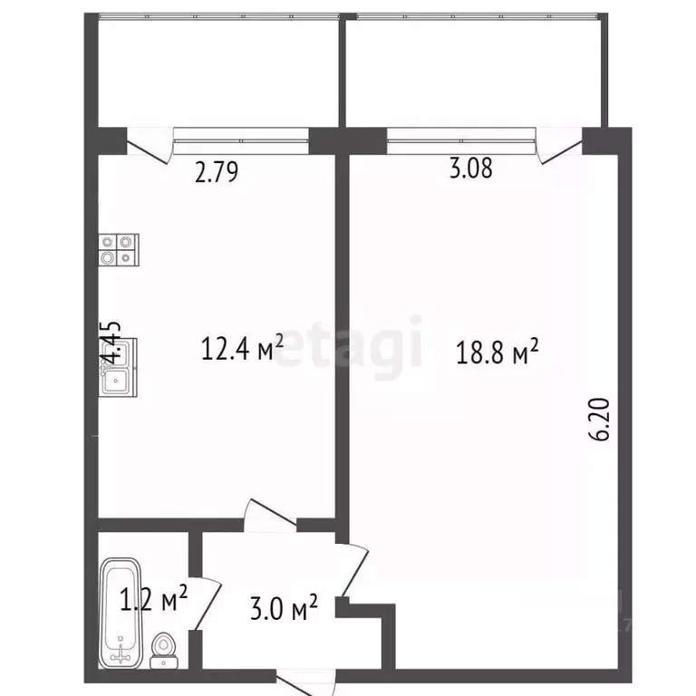 2-к кв. Севастополь ул. Маршала Геловани, 7 (37.6 м) - Фото 1