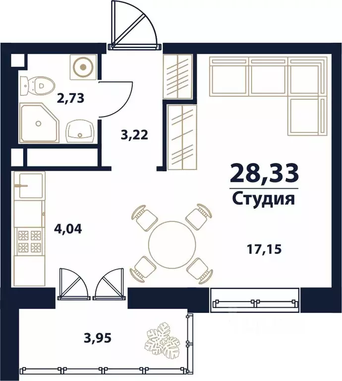 1-к кв. Ульяновская область, Ульяновск Новый Город мкр, 17-й кв-л, ... - Фото 0