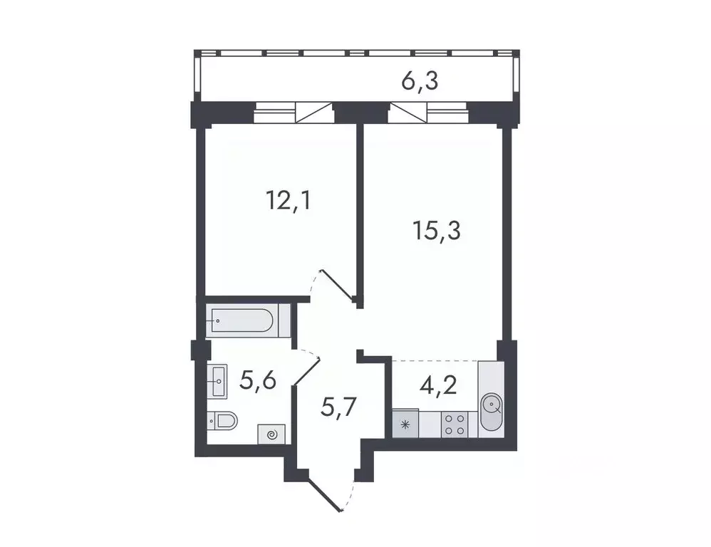 2-к кв. Кировская область, Киров ул. Чистопрудненская, 13 (49.2 м) - Фото 2