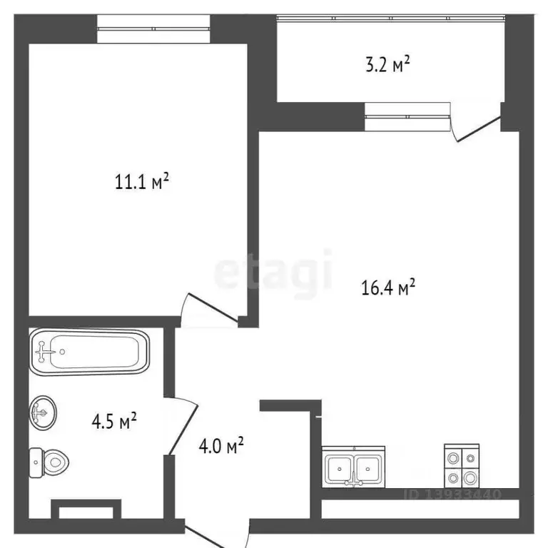 1-к кв. Тюменская область, Тюмень ул. Николая Глебова, 3 (36.0 м) - Фото 1