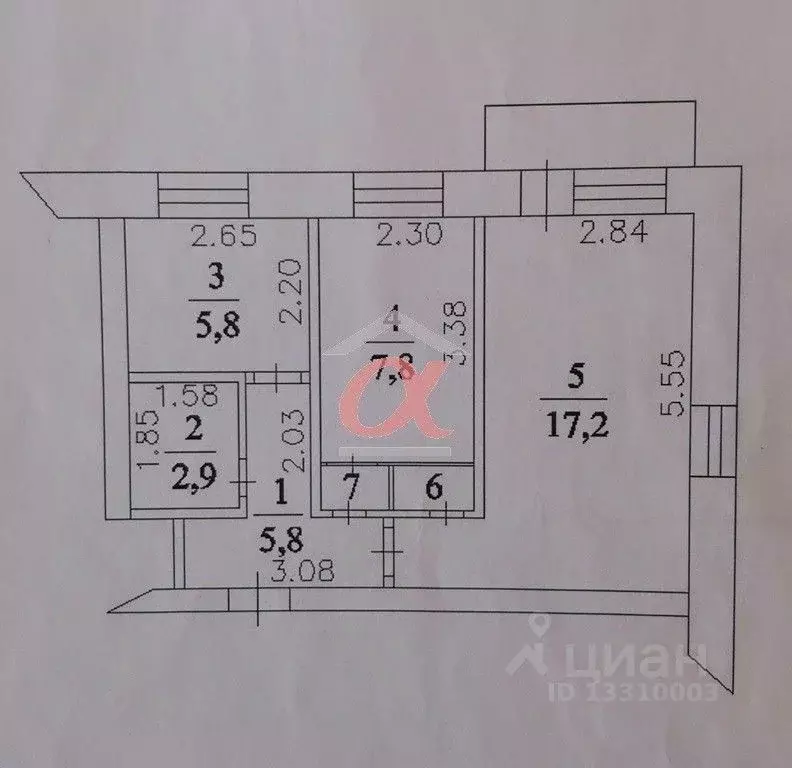 2-к кв. Кемеровская область, Кемерово ул. Леонова, 6 (41.0 м) - Фото 1