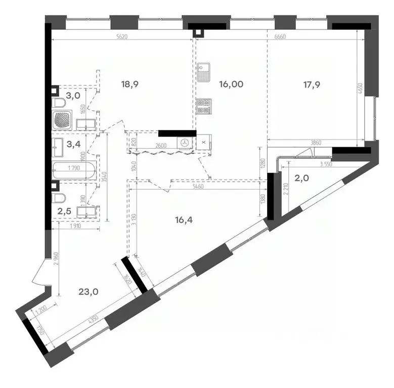 2-к кв. Татарстан, Казань Краснококшайская ул., 60 (102.85 м) - Фото 1