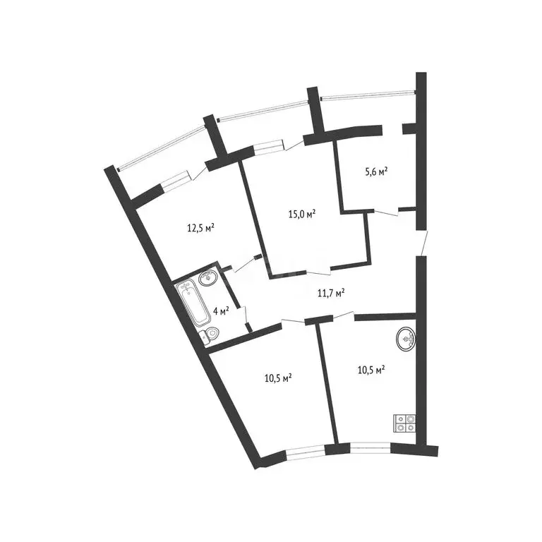3-комнатная квартира: Белгород, Садовая улица, 120Б (69.8 м) - Фото 1