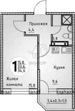 1-комнатная квартира: Краснодар, Конгрессная улица, 33 (34.6 м) - Фото 0