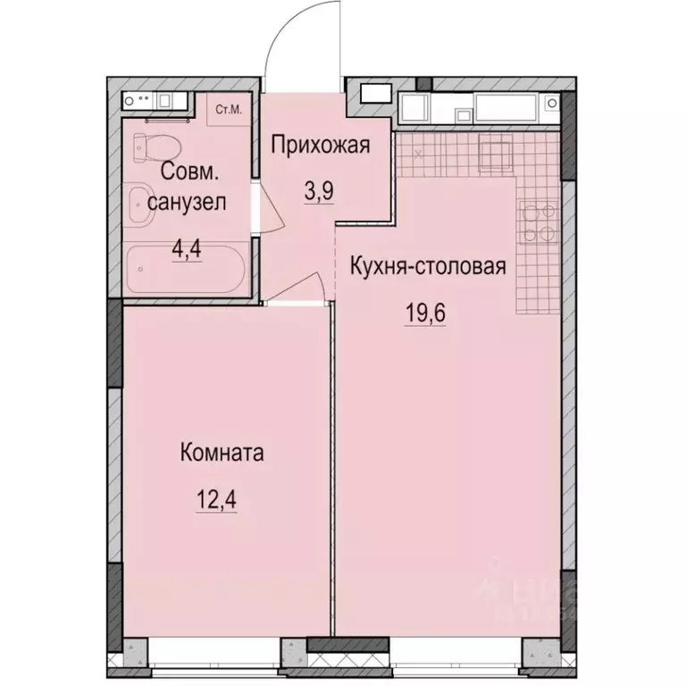 1-к кв. Татарстан, Казань Ферма-2 жилмассив,  (40.3 м) - Фото 0