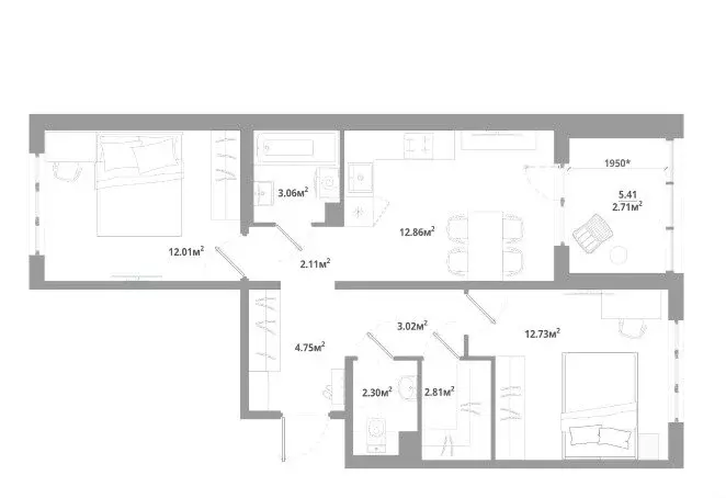 2-комнатная квартира: городской посёлок Новоселье, Большая Балтийская ... - Фото 1