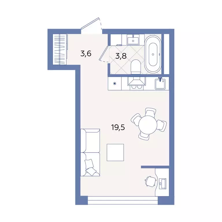 Квартира-студия: деревня Дербыши, Академическая улица, 4 (27 м) - Фото 0