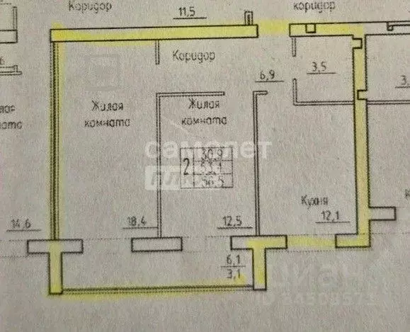 2-к кв. Калужская область, Калуга ул. Петра Тарасова, 4 (56.5 м) - Фото 2