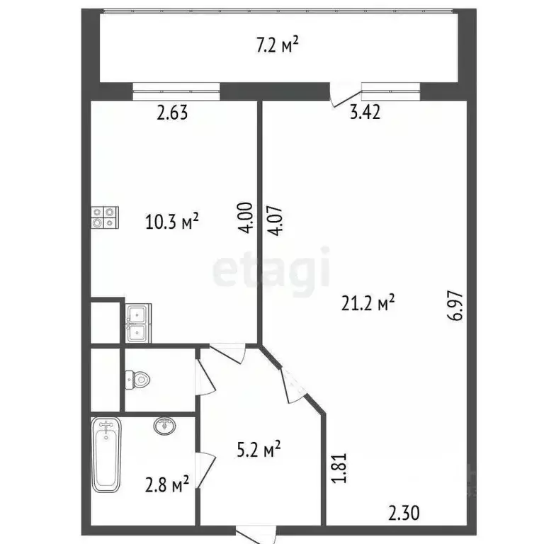 1-к кв. Санкт-Петербург Гражданский просп., 113к3 (46.5 м) - Фото 2