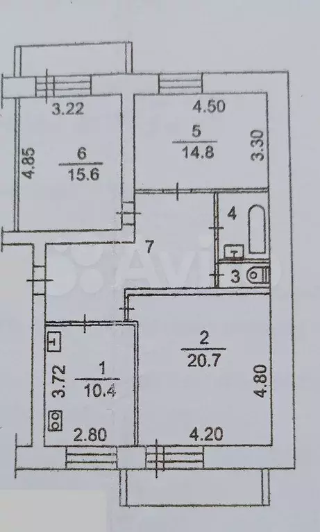 3-к. квартира, 77 м, 3/6 эт. - Фото 0