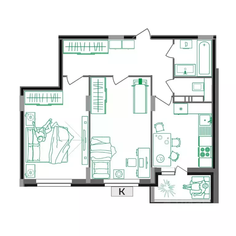 2-к кв. Владимирская область, Ковров Еловая ул., 82 (61.8 м) - Фото 2