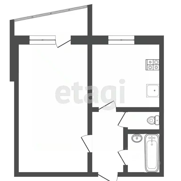 1-к кв. Тюменская область, Тюмень Широтная ул., 43 (33.0 м) - Фото 1