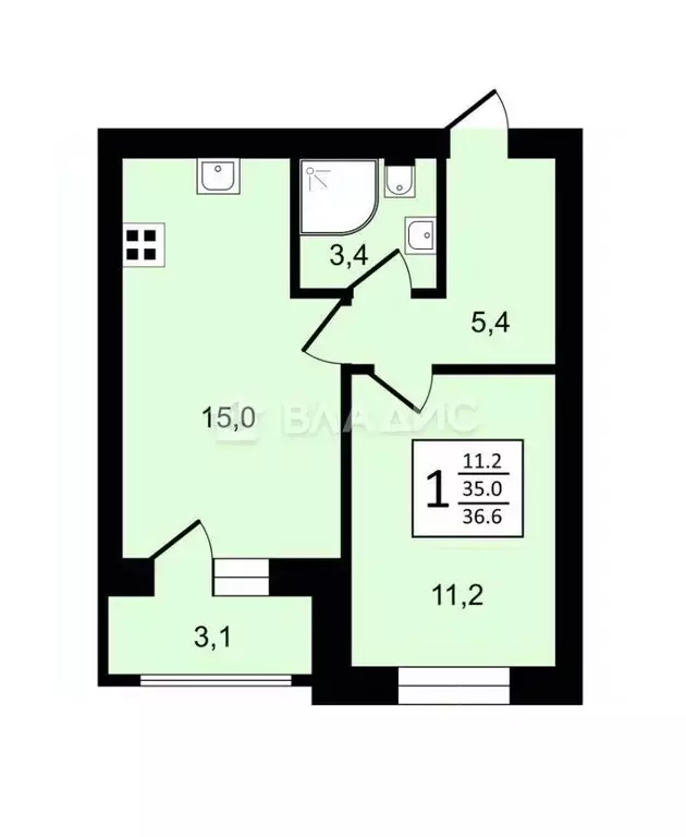 1-к кв. Владимирская область, Суздаль Советская ул., 61 (36.6 м) - Фото 1