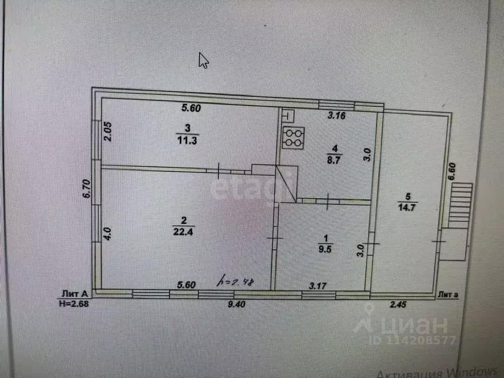 Дом в Воронежская область, Борисоглебск ул. Никитина, 21 (52 м) - Фото 1