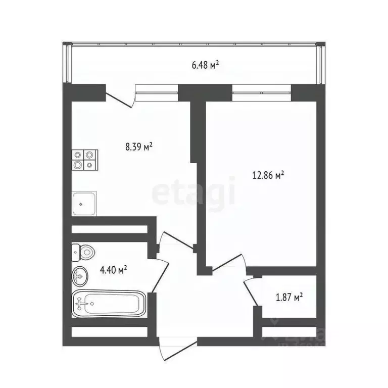 1-к кв. Московская область, Дмитров Имени В.Н. Махалина мкр, 39 (32.4 ... - Фото 1